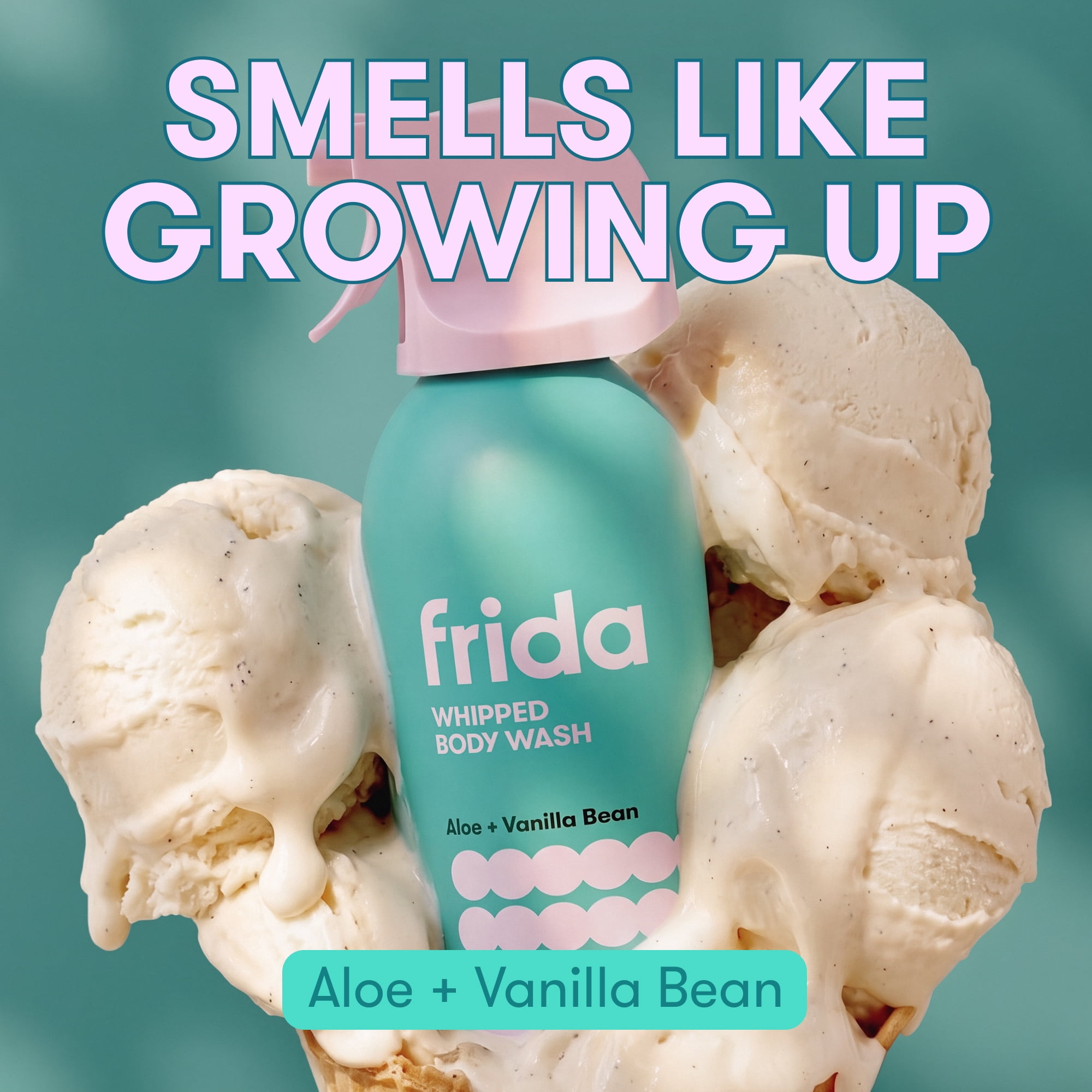 Frida for Kids Whipped Body Wash for Kids, Foaming Wash, Aloe + Vanilla Bean, 7 ounce