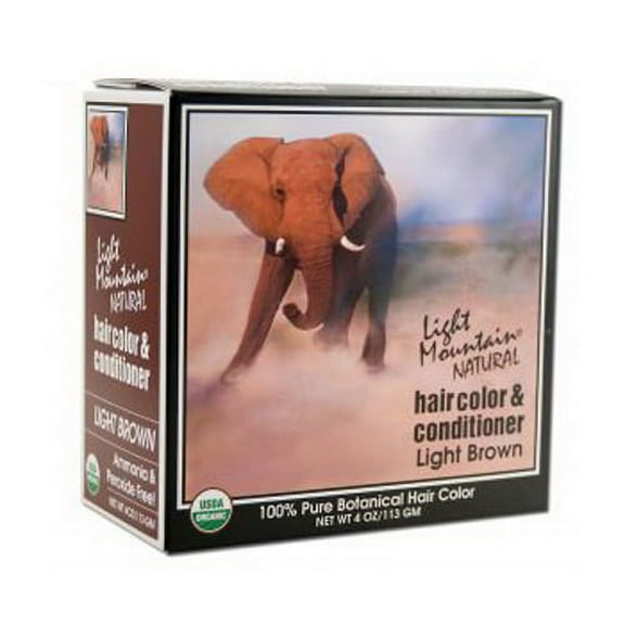 Light Mountain Natural Hair Color And Conditioner, Light Brown - 4 Oz