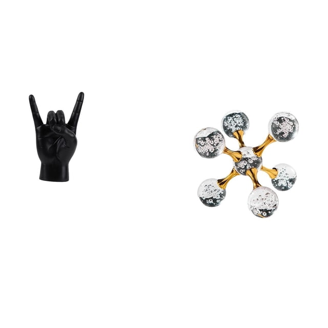 Estatua del gesto de la roca,Estatuas y figuras de dedos con gestos de música rock,Figura de escritorio,Figura esférica para escritorio,oficina,decoración del hogar,Estantería decorativa de