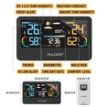 thumbnail image 4 of Raddy WF-55C PRO Weather Station with Wireless Remote Sensor, Thermometer Hygrometer Barometer, Alarm Clock, Weather Forecast, Color Display for Indoor Outdoor, 4 of 10