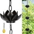 thumbnail image 4 of Copper Rain Chain Gutter Downspout Hummingbird Design Outdoor Decor Garden Water Feature, Multicolor, 4 of 9