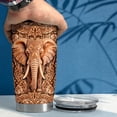 thumbnail image 6 of Elephant Tumbler 20oz Elephants Wood Drawing Stainless Steel Insulated Tumblers Coffee Travel Mug Cup Gifts for Women Men Elephant Gift for Birthday Christmas, 6 of 6