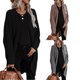 thumbnail image 4 of Moda mujer cárdigan de punto color sólido manga larga frente abierto cálido suave otoño invierno abr Abanopi Gris/Extragrande, 4 of 7