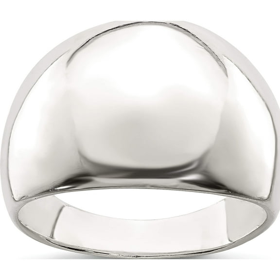 Sterling Silver Polished Cigar-Band Ring (Size 8) Made In India qr499-8