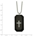 thumbnail image 2 of Stainless Steel Polished With Solid Carbon Fiber and Cubic Zirconia Religious Faith Cross Animal Pet Dogtag Necklace 24, 2 of 2