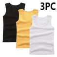 thumbnail image 2 of zbxnLI Toddler Boys Girls Tank Tops Solid Color Cotton Undershirts Ribbed Basic Tank Tee 3 Pack, 2 of 3