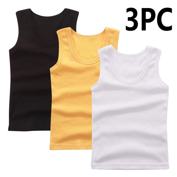 Gamivast 3-Pack Basic Tank Tops for Kids Scoop Neck Sleeveless Undershirts Comfortable Stretch Lightweight Casual Summer Lounge Tanks Everyday Base Layer Activewear Tops Rose Gold 9 Years