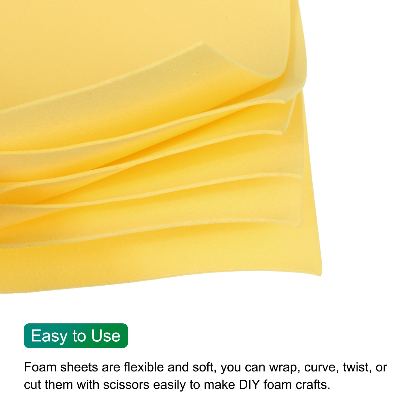 Uxcell EVA Foam Sheets Gold Yellow 35.4 Inch x 19.7 Inch 1mm Thick Crafts Foam EVA Sheets for Arts and Crafts 10Pcs