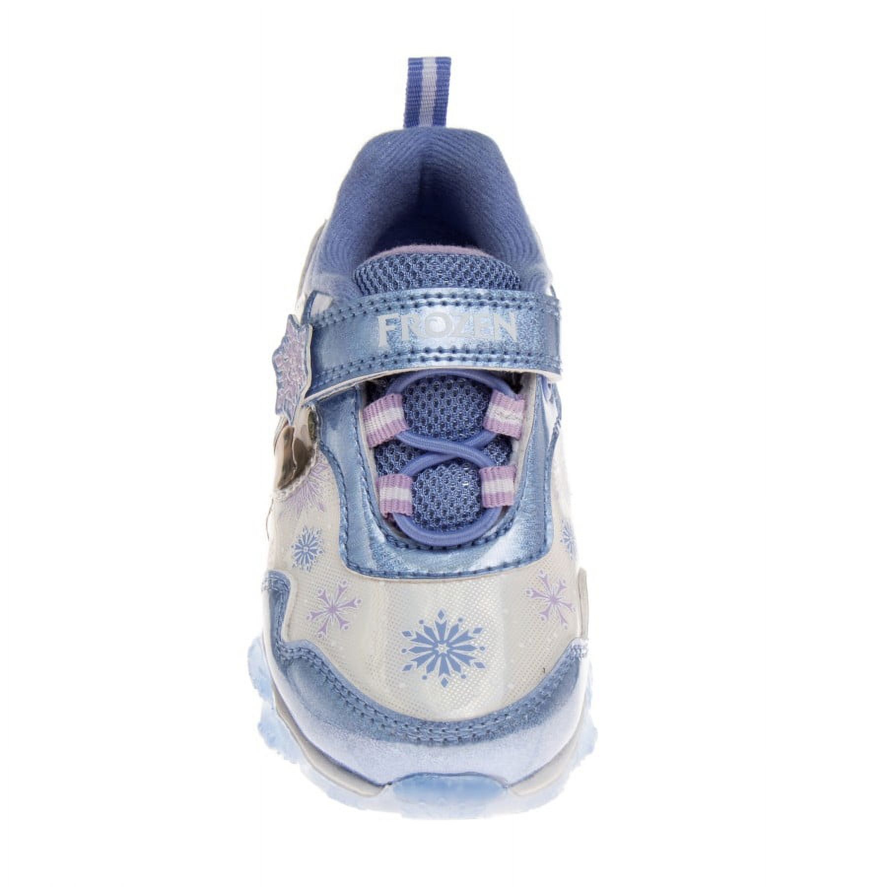 Disney Frozen Toddler Girls Hook And Loop Light Up Sneakers, Blue Pink, 9