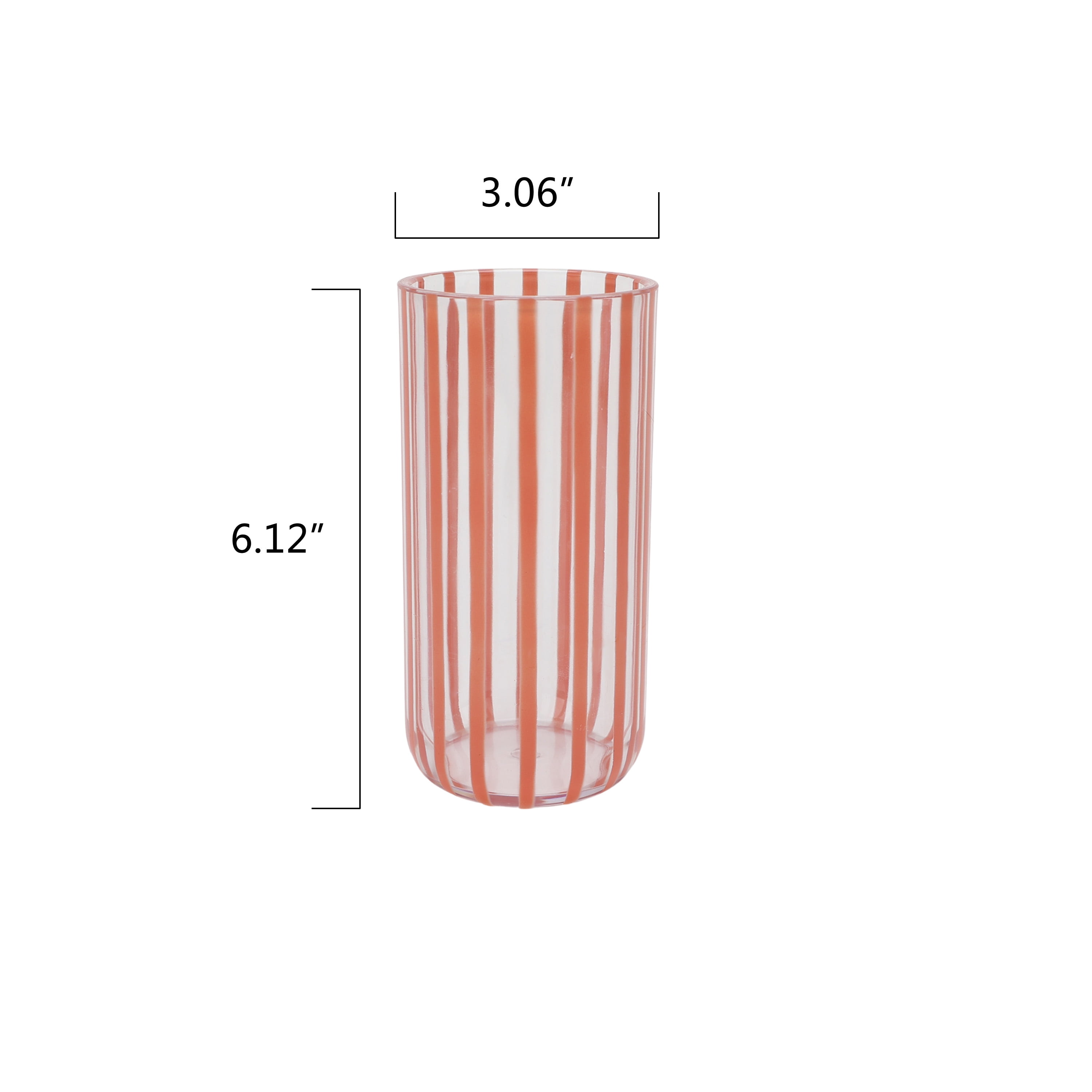 Mainstays by Becky G. & Alejandra 18-Ounce Tall Acrylic Stripe Line Tumbler, Orange