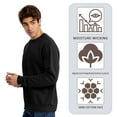 thumbnail image 3 of Unisex Santa Barbara Crewneck Sweatshirt, 80/20 Cotton/Polyester Fleece Long Sleeve Winter Sweater (Black , M), 3 of 8