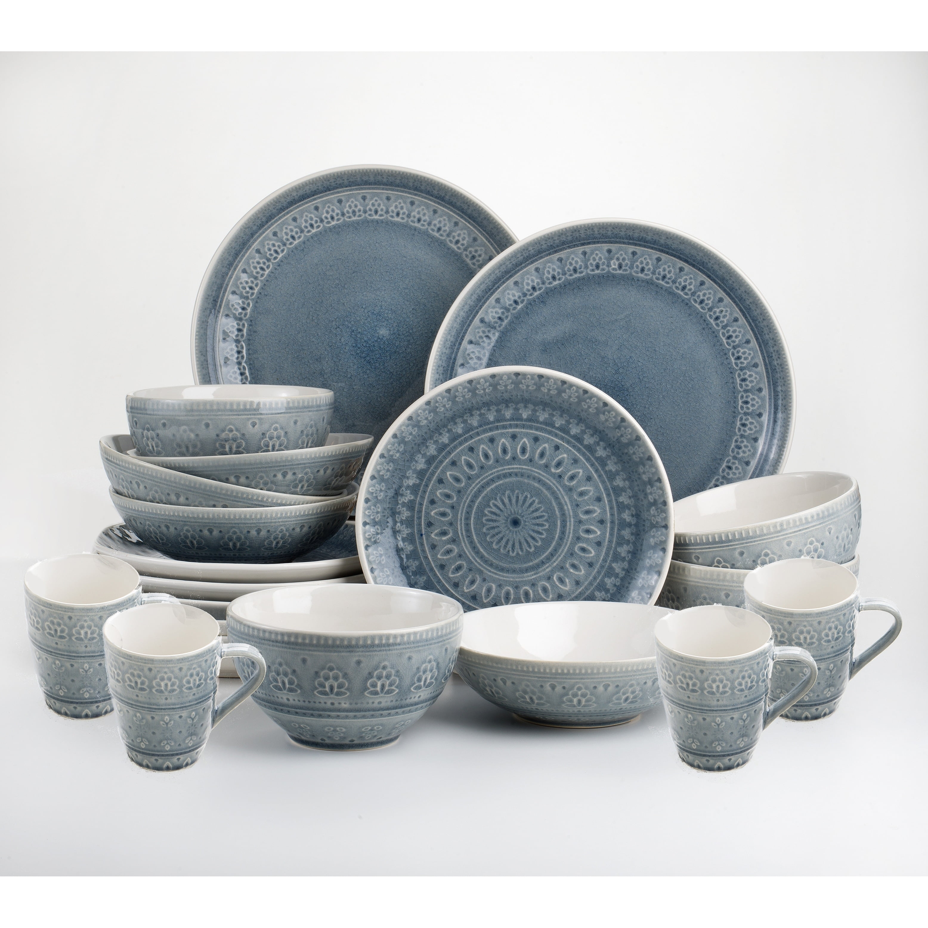 Euro Ceramica Inc. Euro Ceramica Fez 20-piece Crackle-glaze Dinnerware