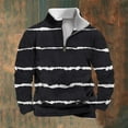 thumbnail image 3 of yillto Men Striped Sweatshirts Big and Tall Tops Quarter Zipper Pullover Long Sleeve Loose Sweatshirt, 3 of 5