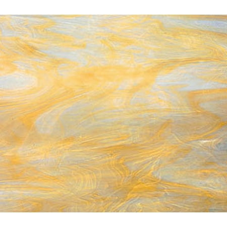 OCEANSIDE STAINED/FUSING GLASS SHEETS - WHITE/PALE AMBER FUSIBLE (Large 12" x 16")