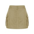 thumbnail image 4 of Annhoo Cargo Skirts for Women Summer High Waisted Button Front Short Skirt Loose Solid Mini Skirt with Flap Pockets, 4 of 4