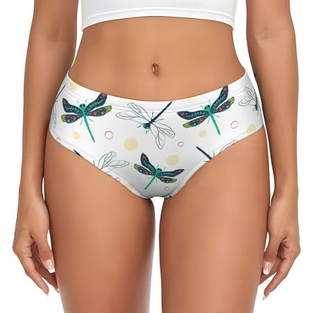 Womens Underwear - Dots Dragonfly No Show Seamless Underwear for Women  Kawaii Soft Stretch Women s Panties  Hipster Ladies Panties Bikini Underwear Briefs
