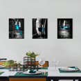 thumbnail image 2 of Turquoise Wine Wall Art for Kitchen Teal Wall Decor Living Room Gray and Black Wine Glass Canvas Pictures Dining Room Art Wall Decor Casks Posters Family Bar Modern Home Decorations 12x16" 3 Piece/Set, 2 of 6
