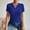 Blue, variant on SXCXLSA Women's Polo Neck Knit Sweater, Short Sleeve Casual Buttoned Top