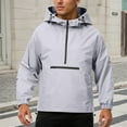 thumbnail image 2 of TIANZEN Half Zip Hooded Jacket Windproof Water Casual Outdoor Sports Pullover Lightweight Comfortable Athletic Warm Winter Coat Men Winter P Coat Men, 2 of 4