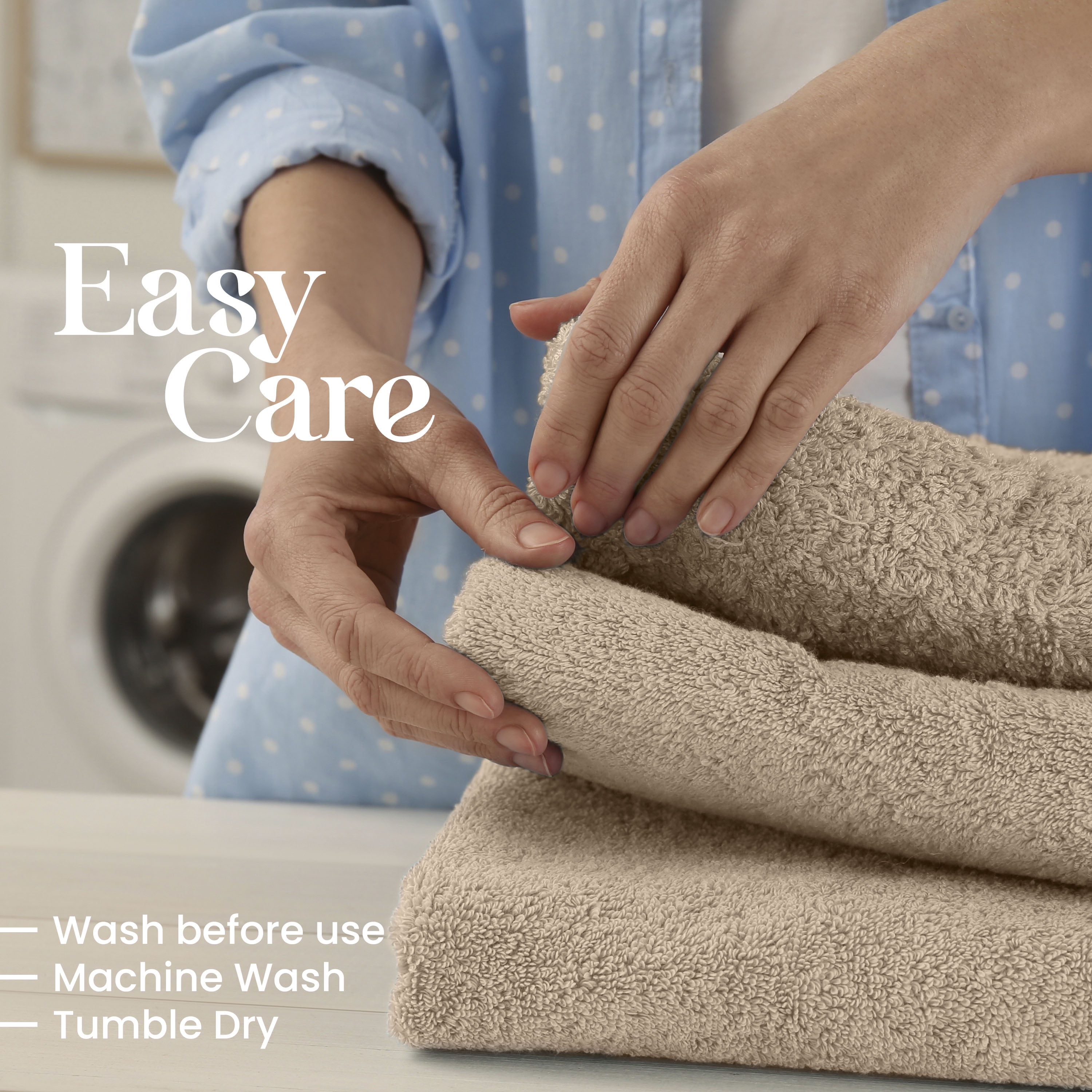 Utica 6-Piece Towel Set | 100% Cotton Soft & Absorbent Everyday Towels | Beige