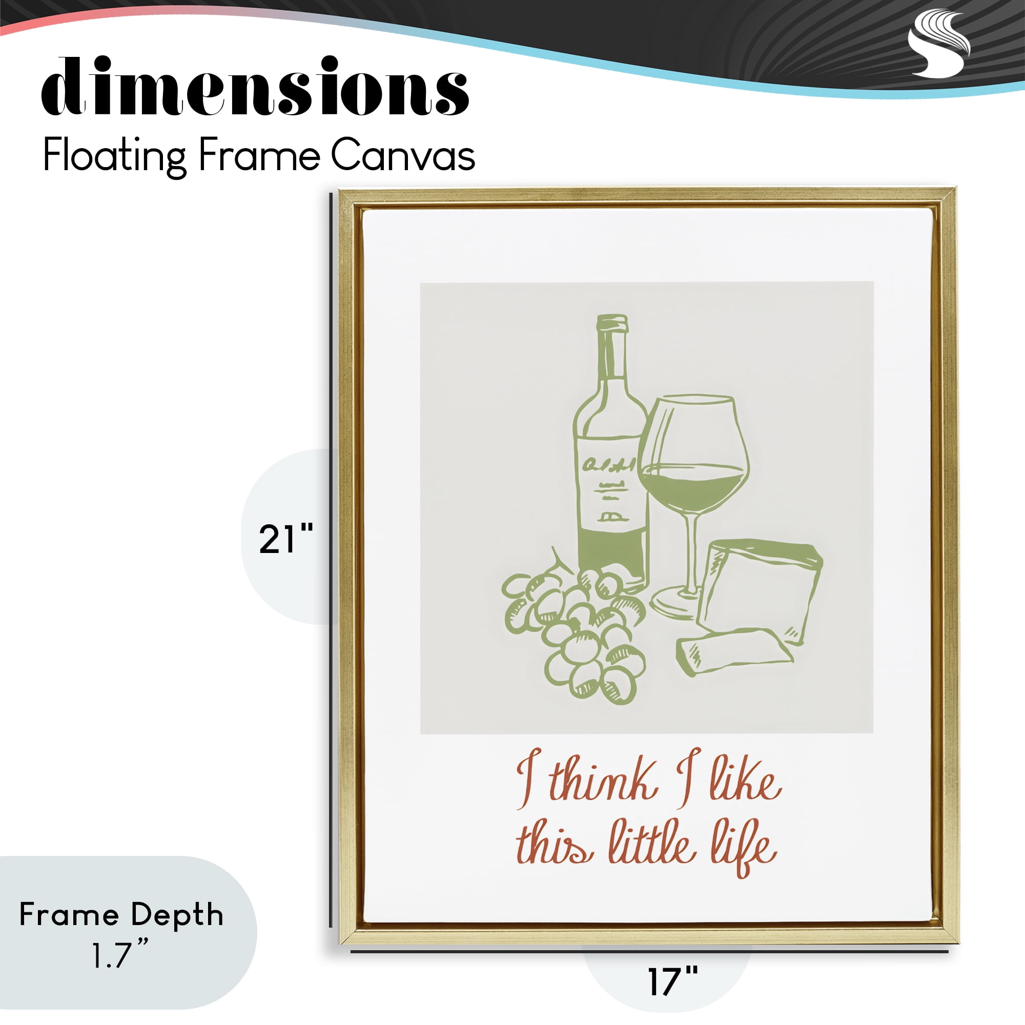 Stupell Industries I Think I Like This Little Life Gold Framed Floater Canvas Wall Art, design by The Prints Vibe