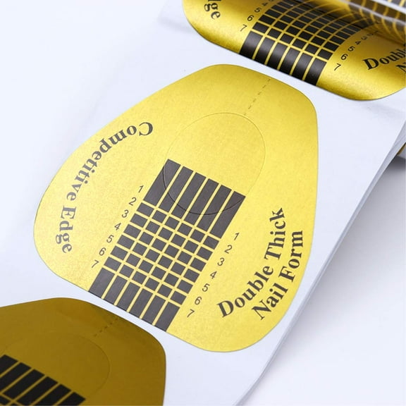 300 Pieces Acrylic Nail Form Sticker Nail Sculpting Forms Golden Horseshoe-shaped Nail Extension Forms for Builder Gel and Acrylic Nails