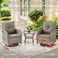 thumbnail image 4 of Bellefurn 5 Pieces Outdoor Patio Furniture Sets with Swivel Rocker Chairs Glider Loveseat and Rattan Coffee Table,Wicker Outdoor Conversation Sets for Porch Deck Backyard Poolside, 4 of 12