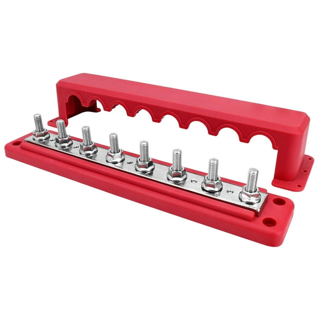 yuksok Bloc de Distribution d'Alimentation (M8) Barre de Bus pour Yachts Véhicules Voiture Rouge