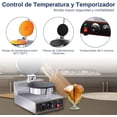 thumbnail image 3 of Máquina para Conos de Helado Bluelander, Molde Cónico, Acero Inoxidable, Temperatura 50° - 300°C, Wafflera 110 V, 3 of 5