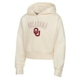 thumbnail image 2 of Girl's Youth Outerstuff Cream Oklahoma Sooners Oversized Blitz Cropped Pullover Hoodie, 2 of 3