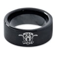 thumbnail image 2 of Tungsten Hockey Ring Band Ring 9mm Men Women Comfort Fit Black Flat Cut Brushed Polished, 2 of 4