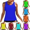 thumbnail image 1 of Sentmoon Bikini Tops for Women Large Bust Curvy Bathing Suits for Women Wireless Tummy Control Push Up Solid Color Oversized Women's Swimsuits Summer The Holiday, 1 of 8