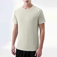 thumbnail image 1 of Ceisia Men's Slim Fit Short Sleeve Crew Neck Tee Solid Color Reflective Performance Sports Top Beige L Gifts, 1 of 6