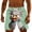 Green, variant on Ynynloco Men's Funny Cartoon Print Trunks Quick Dry Beach Shorts Swim Trunks with Drawstring