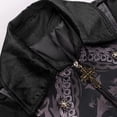 thumbnail image 5 of IYTR Men's Gothic Coat Solid Color Long Sleeve Jacket Zipper Stand-up Collar Medieval Retro Swallowtail Coat Black XXL, 5 of 6
