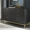 thumbnail image 2 of Modus Furniture Kentifield Solid Wood Eight Drawer Dresser, Black Drifted Oak, 2 of 6