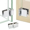 thumbnail image 4 of 2 Pcs Silver Bathroom Shower Glass Door Hinges Cabinet Hardware Clamp Hinge Set, 4 of 8