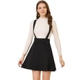 thumbnail image 1 of INSPIRE CHIC Women's Pinafore Flared Skater Suspender Overall Skirts Black M, 1 of 6
