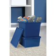 thumbnail image 5 of Your Zone Kids Medium Plastic Stacking Storage Bin with Lid, Blue, 12 in x 12.4 in x 6.3 in, 5 of 8