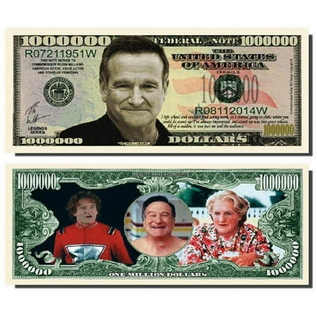 10 Robin Williams Million Dollar Bill with Bonus “Thanks a Million” Gift Card