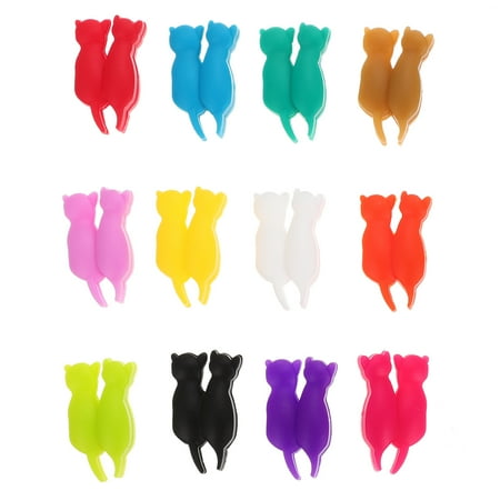 

NUOLUX 12Pcs Silicone Wine Glass Charm Decorative Cup Marker Wine Glass Marker Party Glass Decor