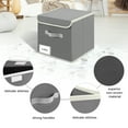 thumbnail image 6 of LEFEE 3 Pack Storage Boxes with Lids Foldable Storage Cubes for Shelves Fabric Wardrobe Storage Basket Bins for Organizing Toys, Clothes, Books, Wardrobe, Closet, Office, Dark Grey, 6 of 7