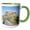 Green/White, variant on 3drose, Europe, Italy, Umbria, Civita, Bridge to Historic Area - Eu16 Rti0134 - Rob Tilley, 11oz Mug
