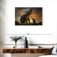 thumbnail image 3 of Elephant Stock Elephant Herd Call Wall Art - Horizontal Canvas Wall Art - Living Room Wall Decor - Animal Canvas - Brown And Black Decor - 30" x 20", 3 of 8
