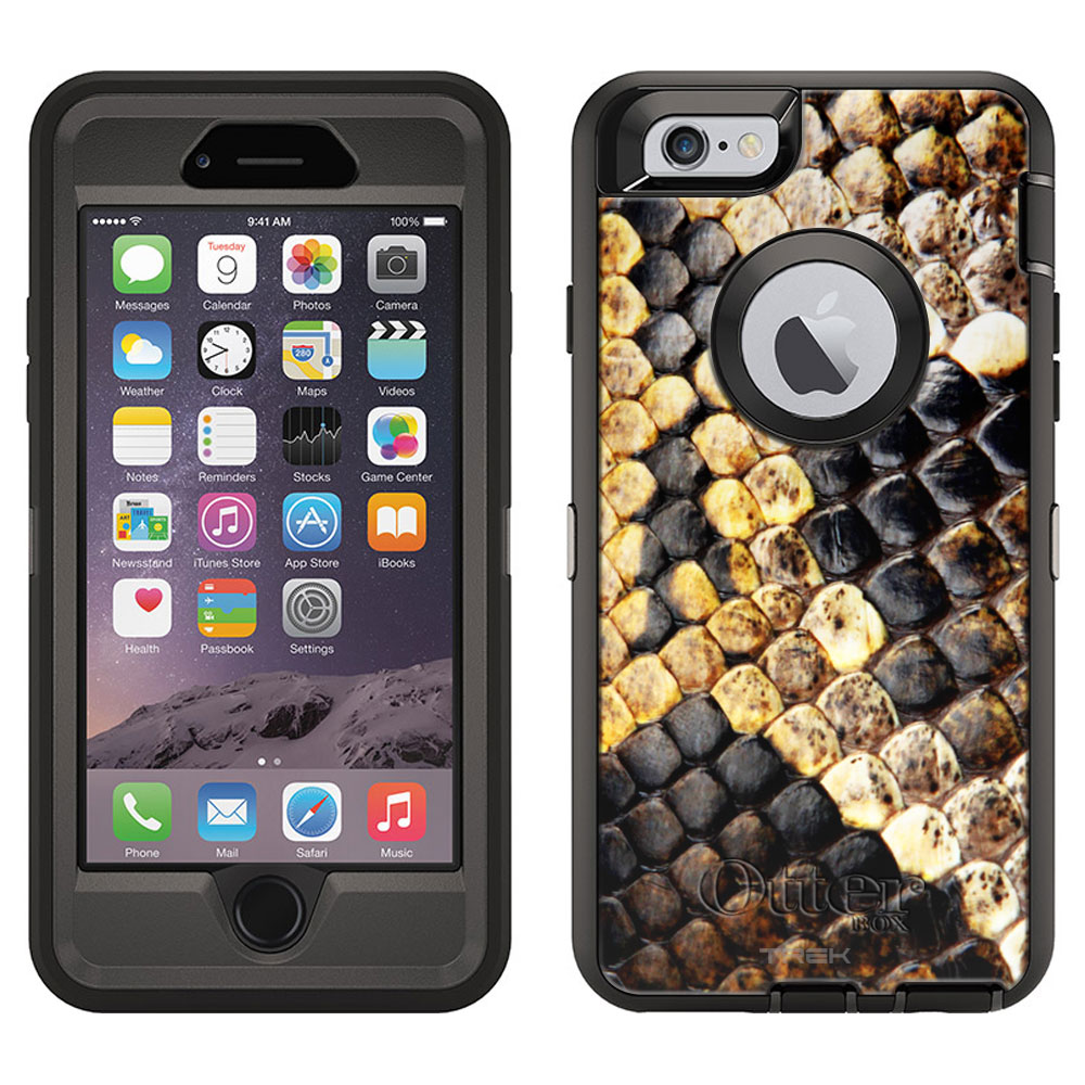 OtterBox Defender Apple iPhone 6 Plus Case Snake Fake Black Skin