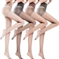 thumbnail image 5 of Dinheiro Paquete de 2 Medias de Seda con Control Superior Brillante y Brillante para Mujer, Medias de Cintura Alta ultrabrillantes, Gris, 5 of 5