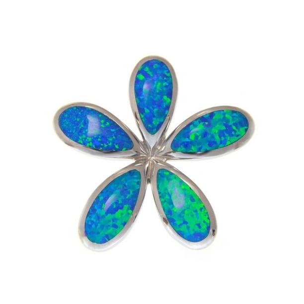 Arthur's Jewelry - 925 sterling silver inlay synthetic blue opal 40mm ...