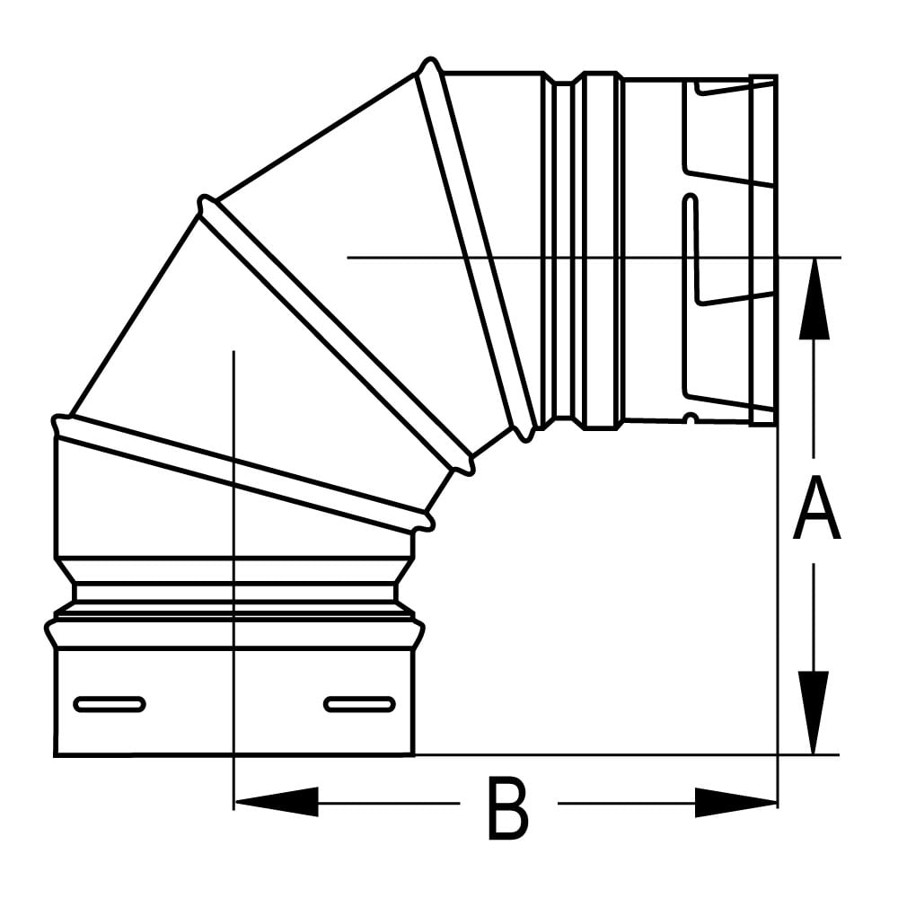 M&G DURAVENT INC 3GVL90 B 90DEG Vent Elbow