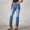thumbnail image 2 of High Waisted Jeans for Women Stretch Straight Leg Denim Pants Casual Washed Denim Jeans with Pockets Petite Fashion Pants, 2 of 8