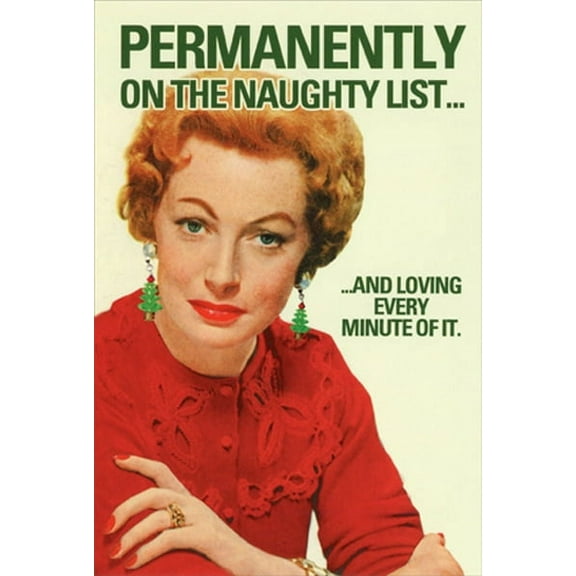 Nobleworks Permanent Naughty List Humorous / Funny Christmas Card (1 card/1 envelope)